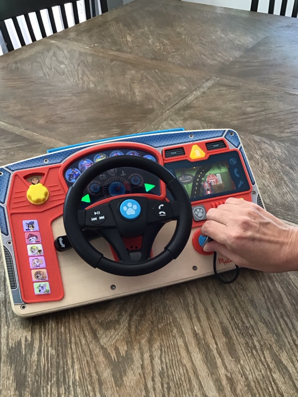 Interactive Kids Steering Wheel Activity Panel - Red, Blue, Black